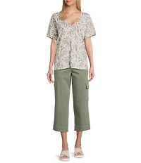 Intro Rib Knit Pheobe Pull-On Cargo Capri Pants