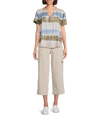 Intro Rib Knit Pheobe Pull-On Cargo Capri Pants
