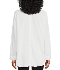 Intro Long Roll-Tab Sleeve Button Front Slub Lyocell Shirt