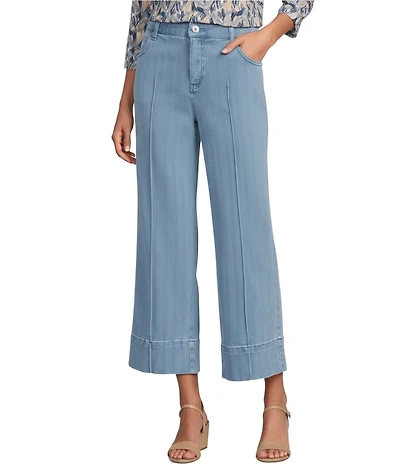 Intro Slub Stretch Tummy Control Wide Leg Pants