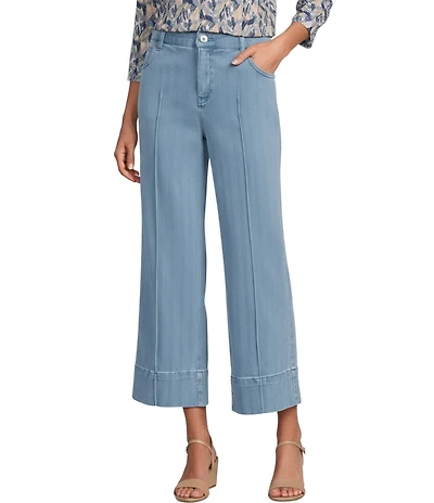 Intro Slub Stretch Tummy Control Wide Leg Pants