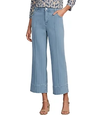 Intro Slub Stretch Tummy Control Wide Leg Pants