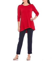 Intro Stella Double Knit Slim Straight Leg Pull-On Pants