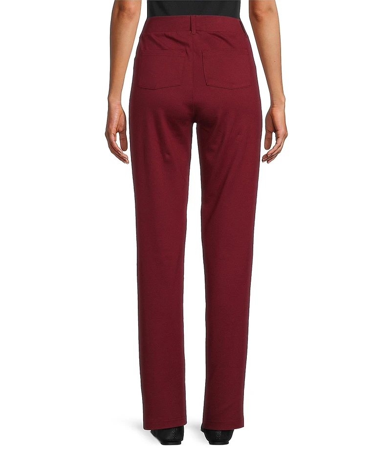Intro Stella Double Knit Slim Straight Leg Pull-On Pants