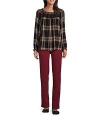 Intro Stella Double Knit Slim Straight Leg Pull-On Pants