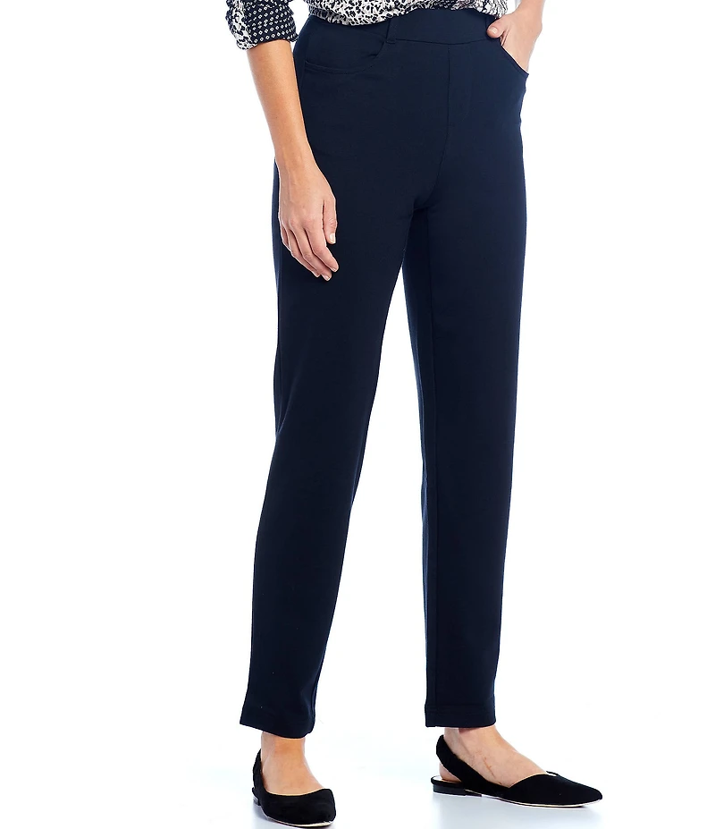 Intro Stella Double Knit Slim Straight Leg Pull-On Pants