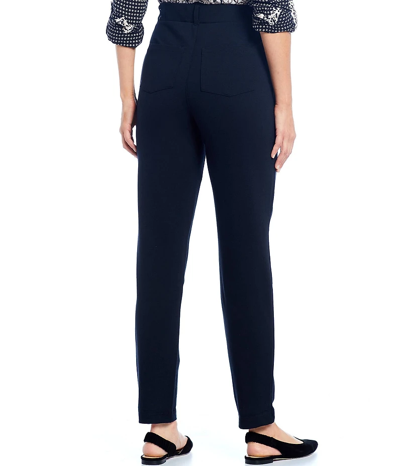 Intro Stella Double Knit Slim Straight Leg Pull-On Pants