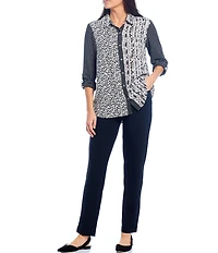 Intro Stella Double Knit Slim Straight Leg Pull-On Pants