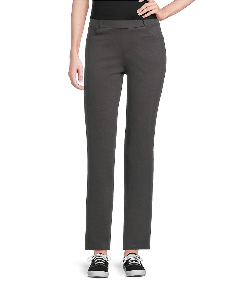 Intro Stella Double Knit Slim Straight Leg Pull-On Pants