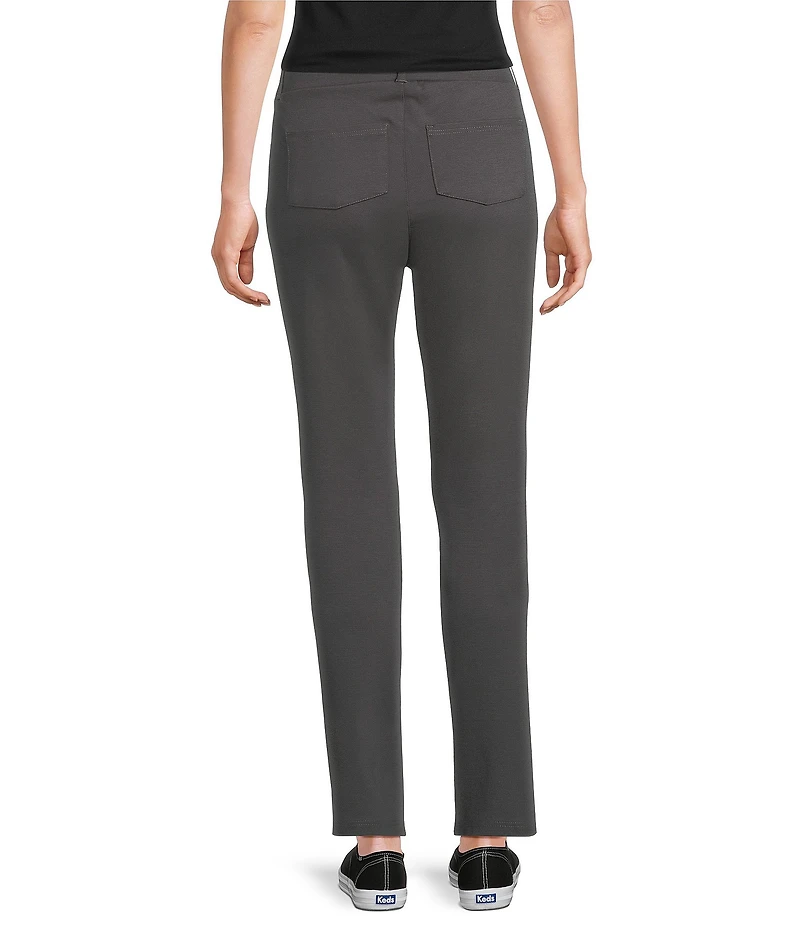 Intro Stella Double Knit Slim Straight Leg Pull-On Pants