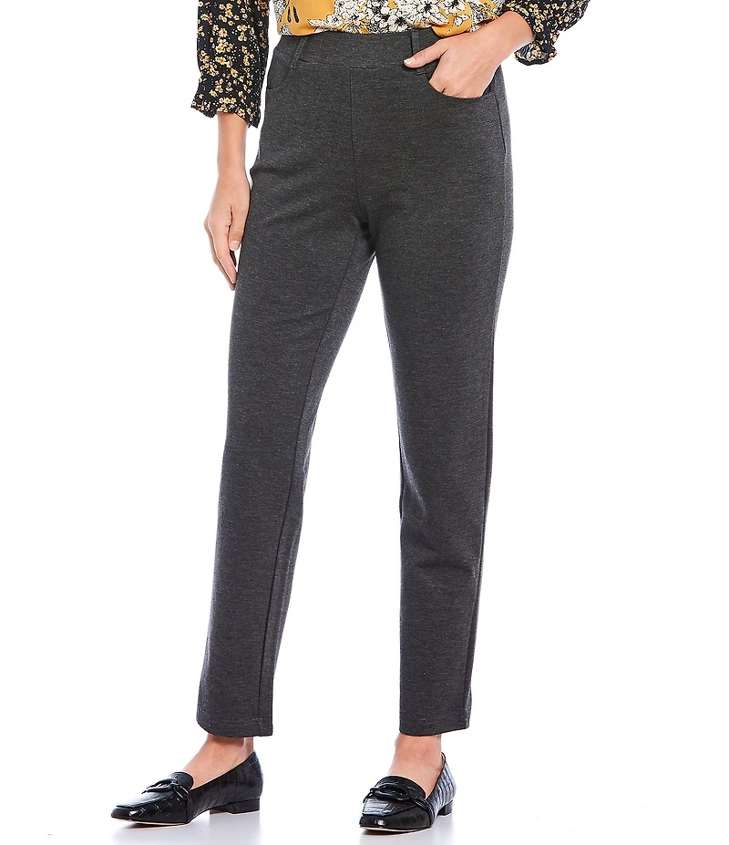 Intro Stella Double Knit Slim Straight Leg Pull-On Pants