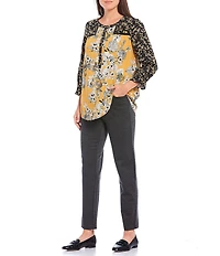 Intro Stella Double Knit Slim Straight Leg Pull-On Pants