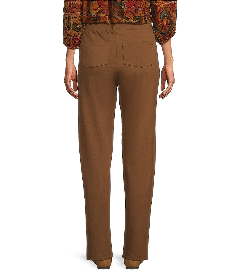 Intro Stella Double Knit Slim Straight Leg Pull-On Pants