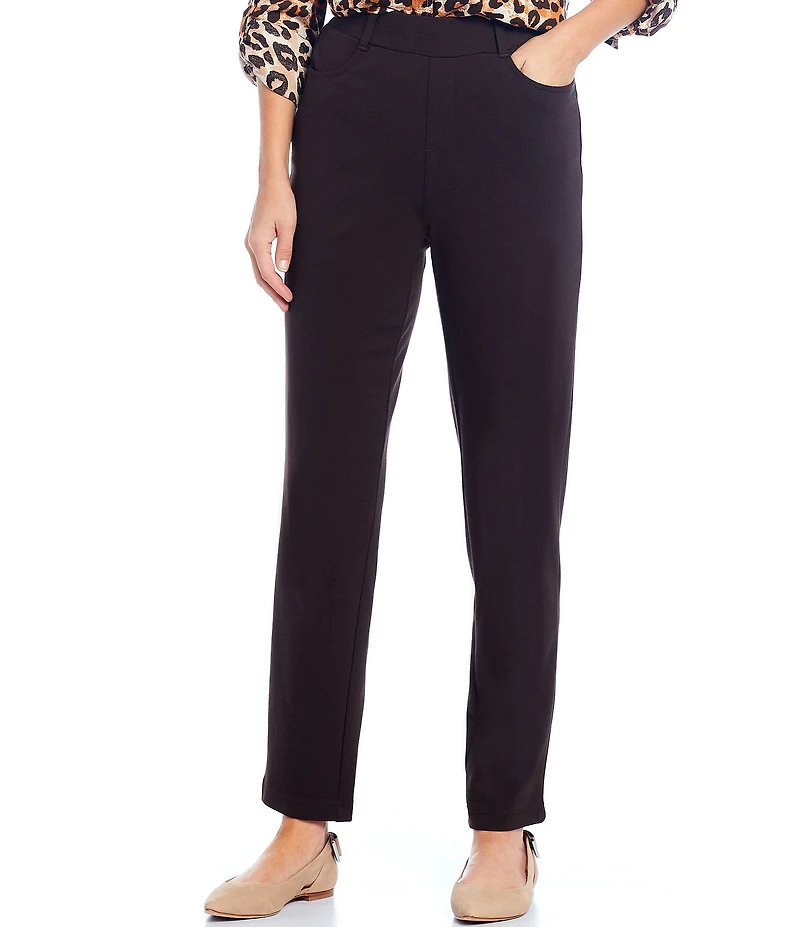 Intro Stella Double Knit Slim Straight Leg Pull-On Pants