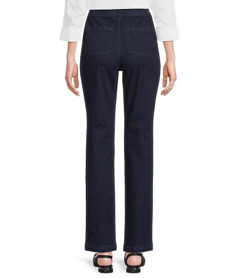 Intro Stella Freedom Denim Straight Leg Crystals Detail Pull-On Pants