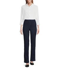 Intro Stella Freedom Denim Straight Leg Crystals Detail Pull-On Pants