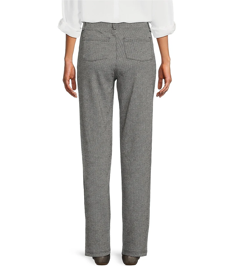 Intro Stella Solid Double Knit Plaid Pull-On Pants
