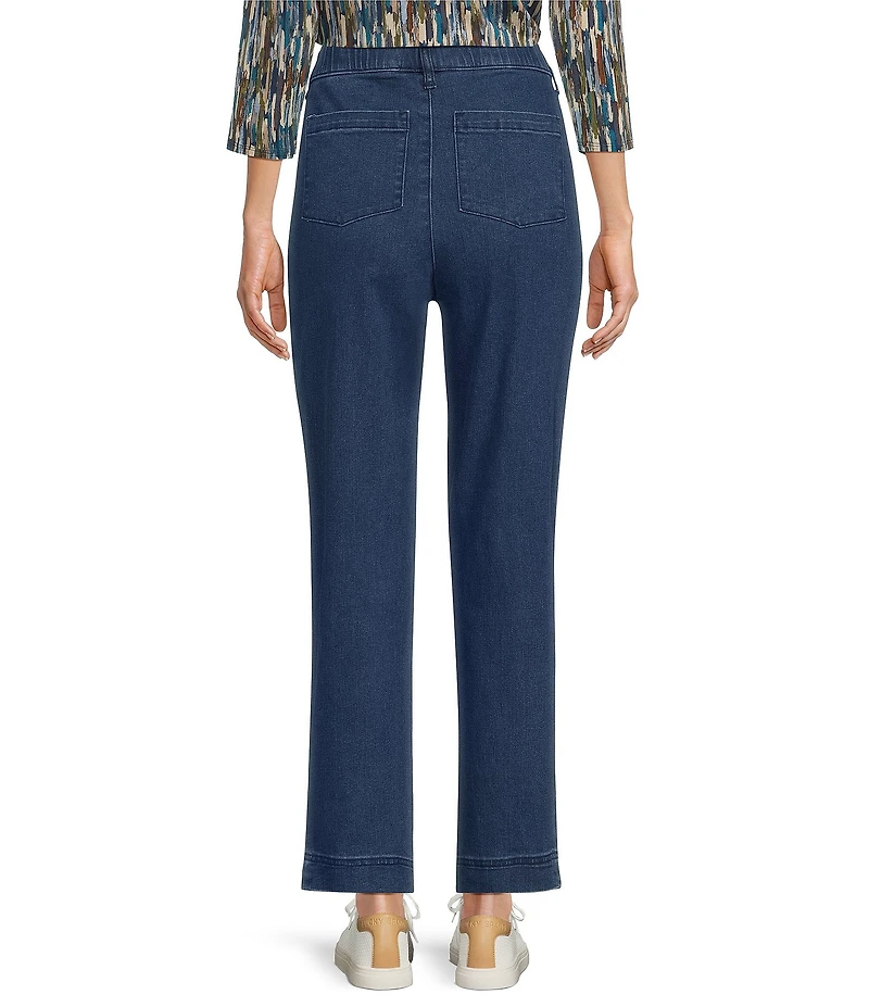 Intro Stella Straight Leg Slimming Comfort Waist Pull-On Denim Ankle Pants