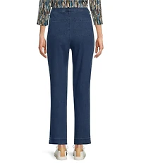 Intro Stella Straight Leg Slimming Comfort Waist Pull-On Denim Ankle Pants