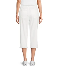 Intro Straight Slim Leg Frayed Hem Capri Pull-On Pants