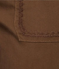 Intro Stretch Twill Embroidered Slim Roll Cuff Ankle Pants