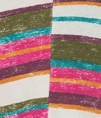 Intro Stripe V-Neck 3/4 Sleeve Washed Knit Sweater