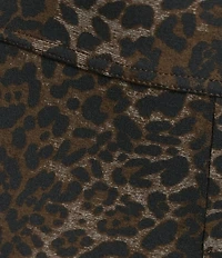 Intro Suave Knit Teri Textured Animal Print Baby Boot Leg Tummy Control Pull-On Pants