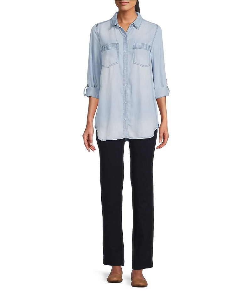 Intro Teri Love the Fit Straight Leg Knit Tummy Control Pull-On Pants