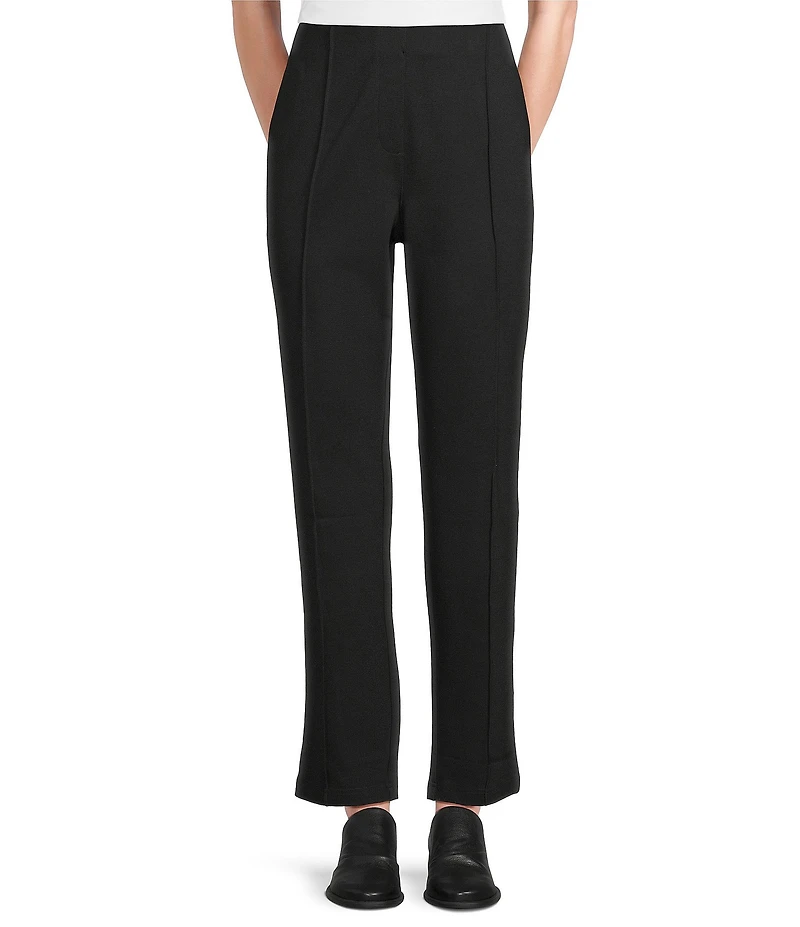 Intro Veronica Double Knit Pintuck Straight Leg Pull-On Pants