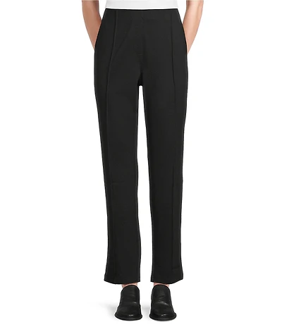 Intro Veronica Double Knit Pintuck Straight Leg Pull-On Pants