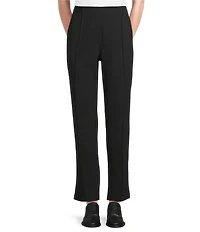 Intro Veronica Double Knit Pintuck Straight Leg Pull-On Pants