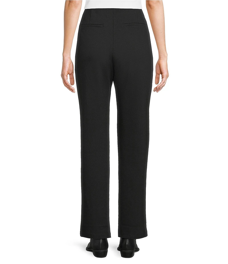 Intro Veronica Double Knit Pintuck Straight Leg Pull-On Pants