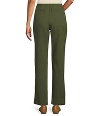 Intro Veronica Double Knit Pintuck Straight Leg Pull-On Pants