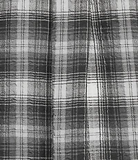 Intro Woven Pucker Plaid New Natural Pearl Point Collar 3/4 Rolled-Tab Sleeve Button Front Shirt