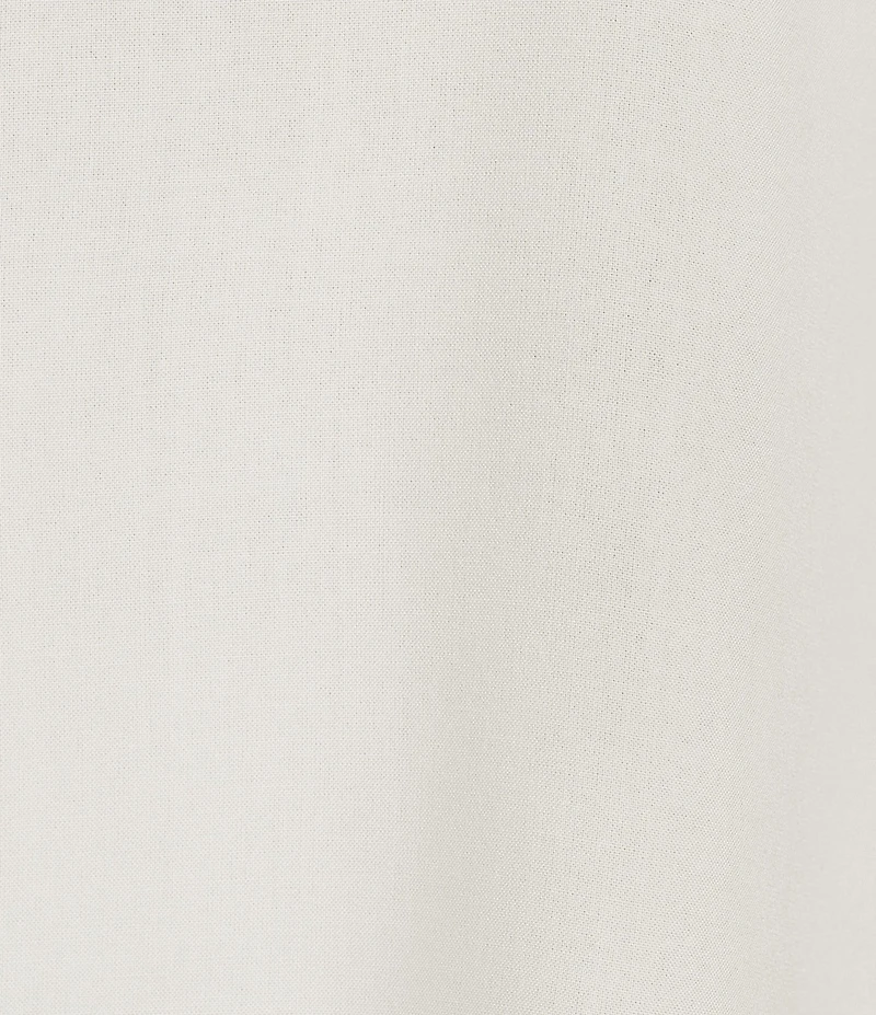 Intro Woven Split Ruffle V-Neck Embroidered Elbow Length Sleeve Top