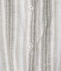 Intro Woven Stripe Coordinating Point Collar Sleeveless Button-Front Tie Hem Shirt