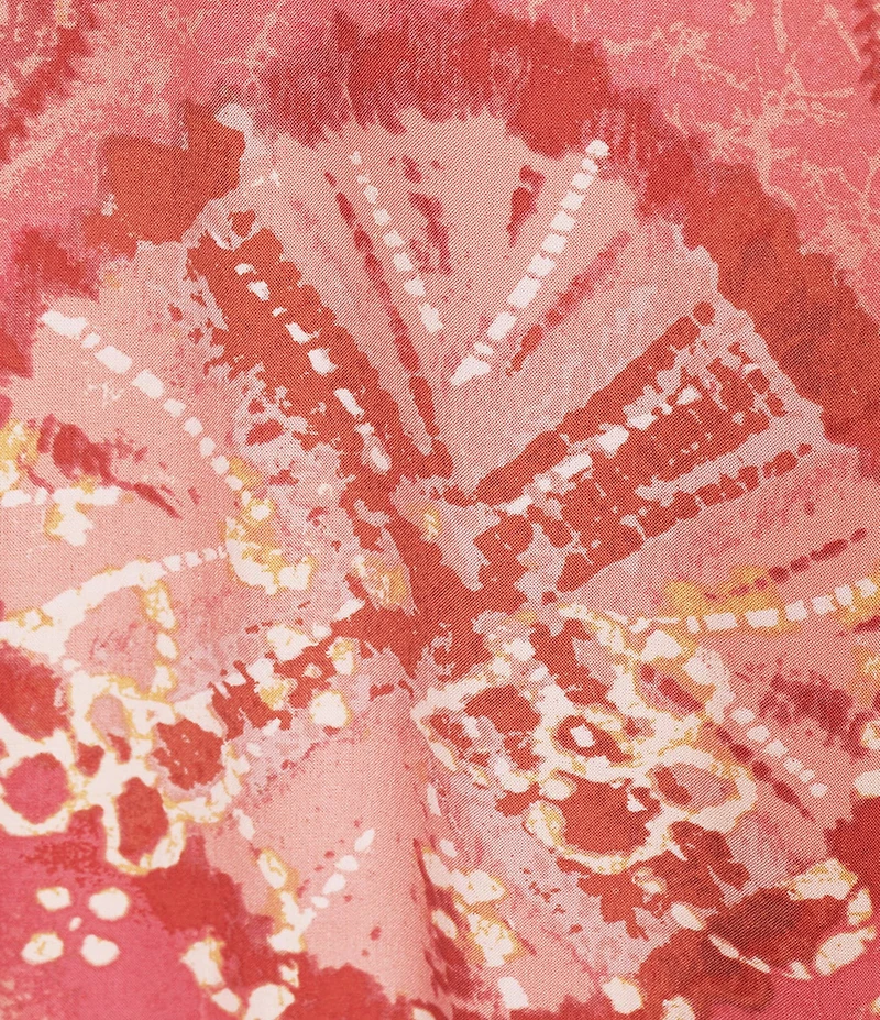Intro Woven Tie-Dye Print Faux Wrap Tie Front Flowy Skirt