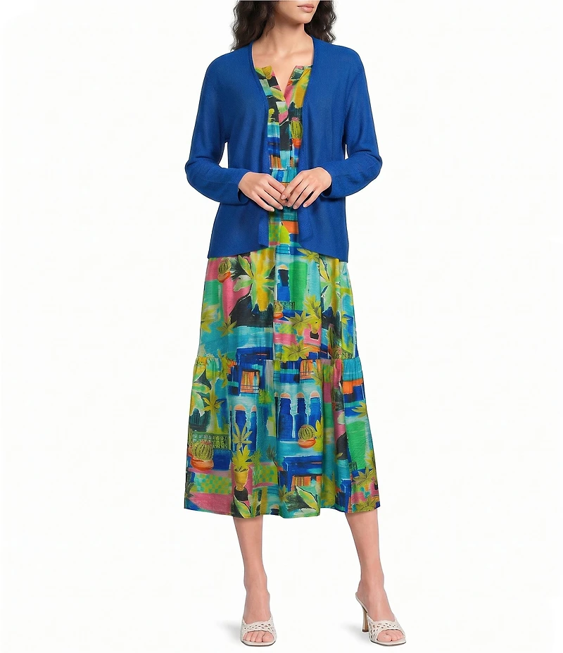 Investments 3/4 Dolman Sleeve Open Front Cardigan