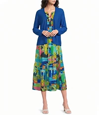 Investments 3/4 Dolman Sleeve Open Front Cardigan