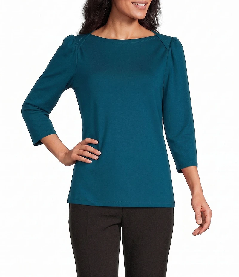 Investments 3/4 Sleeve Envelope Neck Knit Top