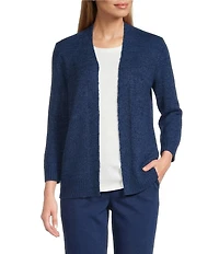Investments 3/4 Sleeve Open Front Cardigan