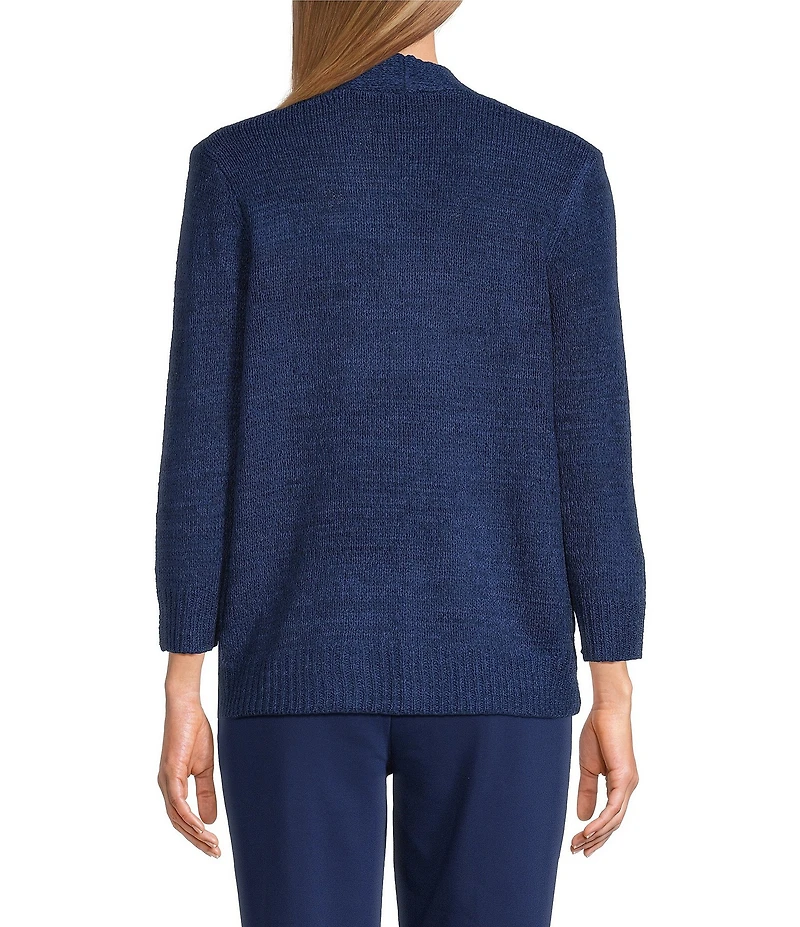 Investments 3/4 Sleeve Open Front Cardigan