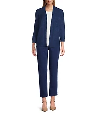 Investments 3/4 Sleeve Open Front Cardigan