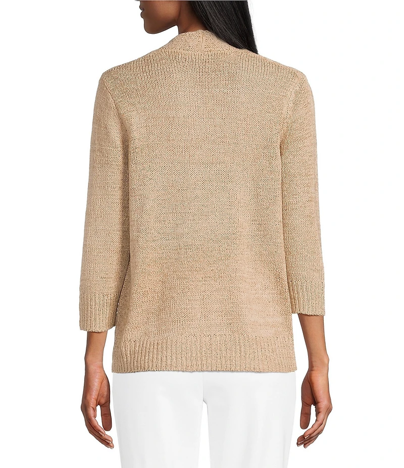 Investments 3/4 Sleeve Open Front Cardigan