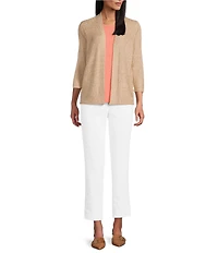 Investments 3/4 Sleeve Open Front Cardigan