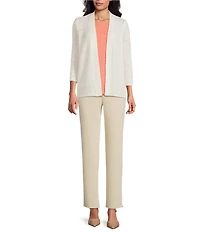 Investments 3/4 Sleeve Open Front Cardigan