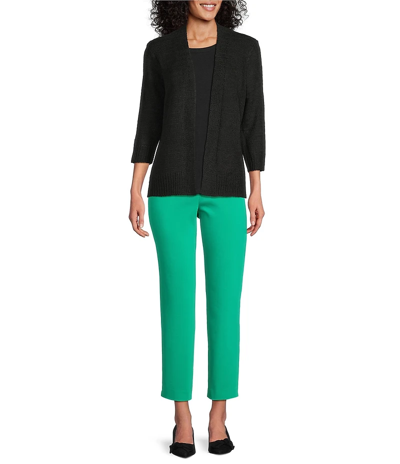 Investments 3/4 Sleeve Open Front Cardigan