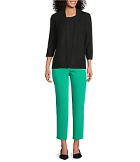 Investments 3/4 Sleeve Open Front Cardigan