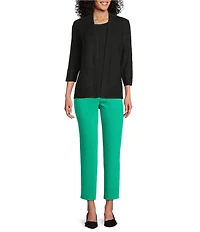 Investments 3/4 Sleeve Open Front Cardigan