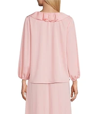 Investments 3/4 Sleeve Ruffle V-Neck Coordinating Blouse